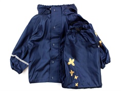 CeLaVi rainwear pants and jacket navy blue metallic/gold
